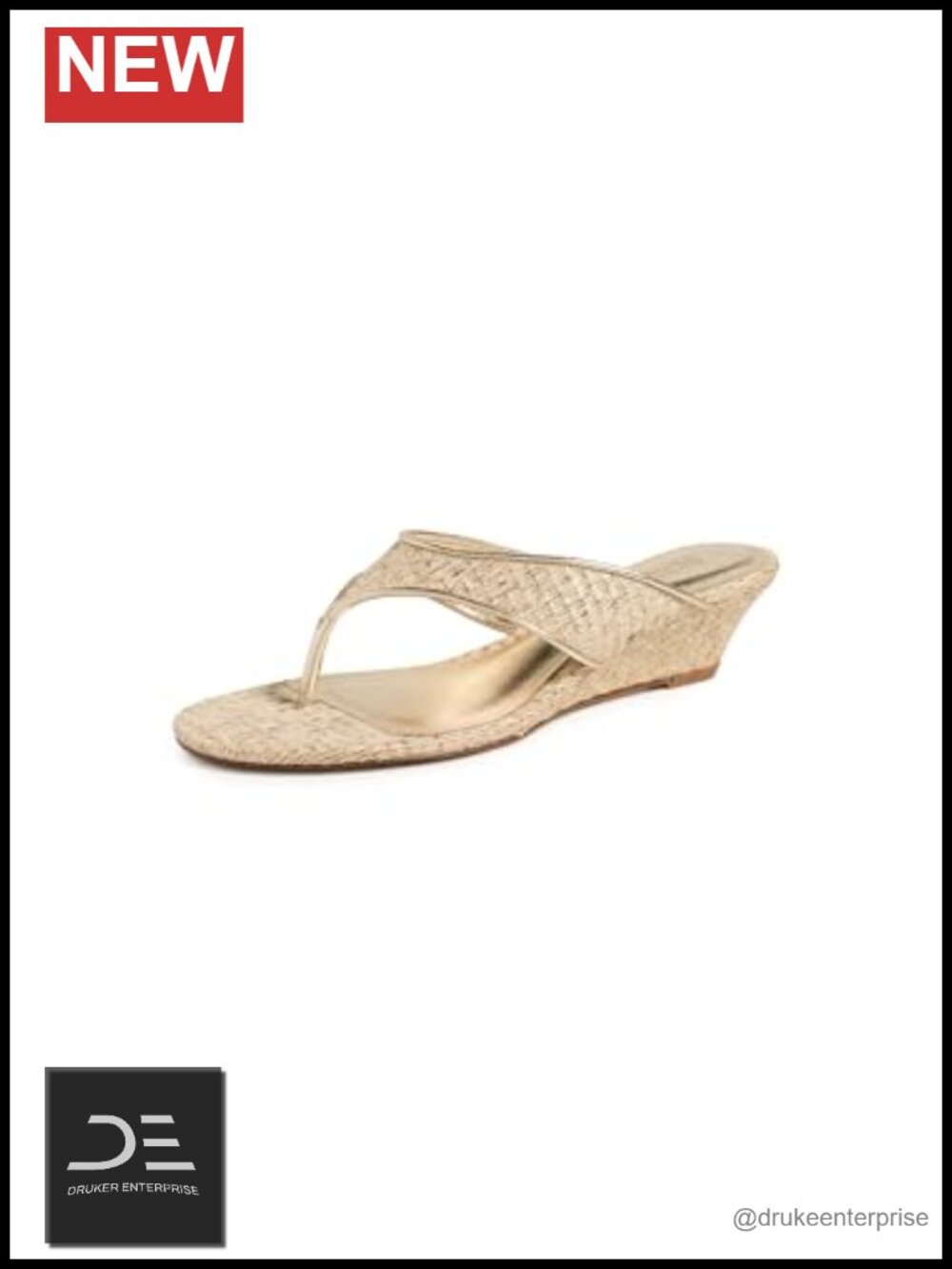 Wedge Sandals Metallic Raffia Slingback Slip On Cushioned Footbed 2in Heel